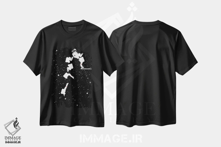 تیشرت مشکی طرح دار فضانورد در شیرجه تماشایی، تزئینی اثر بگ نوز ورک | فروشگاه ایماژ