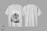 تیشرت سفید طرح دار شیر در حال فوت کردن آدامس بادکنکی، تزئینی اثر بگ نوز ورک | فروشگاه ایماژ