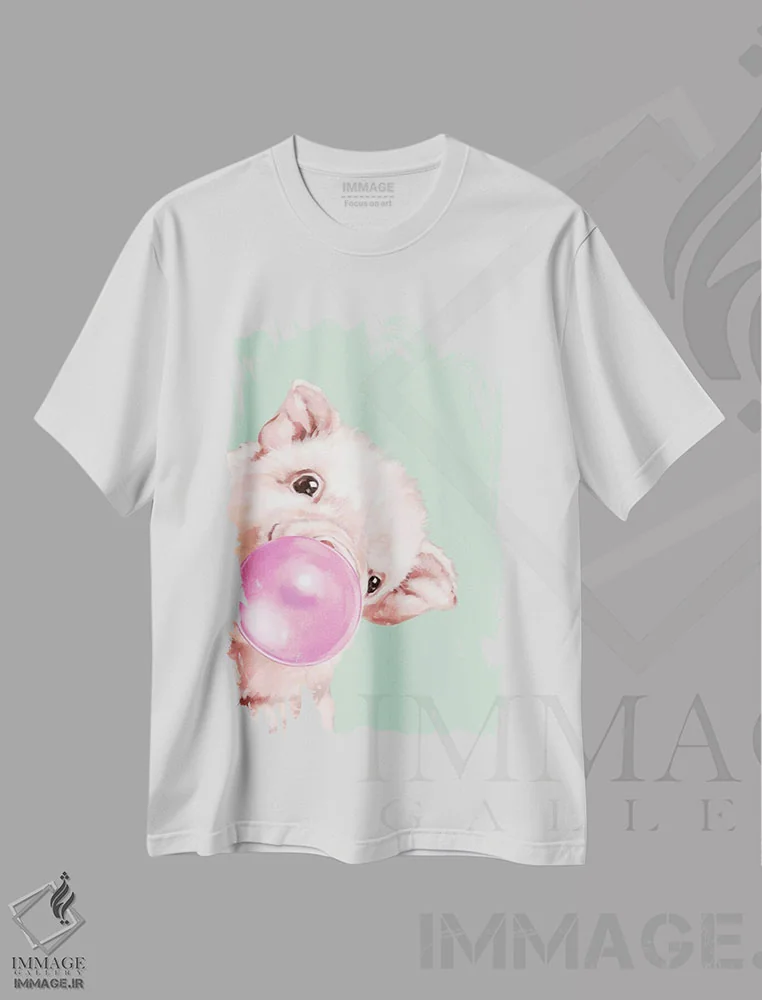 تیشرت سفید طرح دار آثار بگ نوز ورک - immage.ir