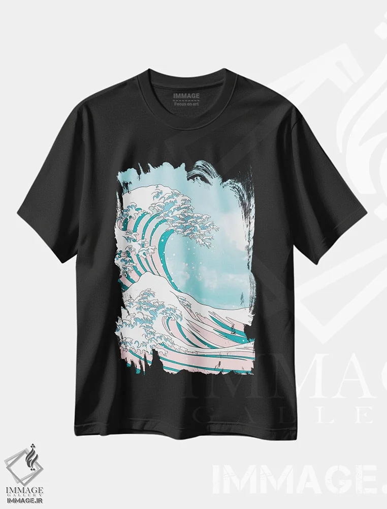 تیشرت مشکی طرح دار موج گربه II، تزئینی اثر بگ نوز ورک | immage.ir