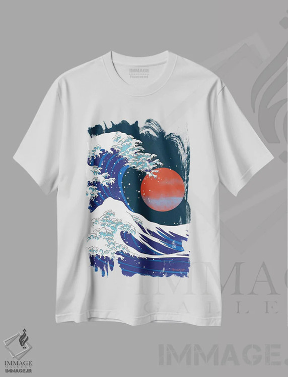 تیشرت سفید طرح دار موج گربه I، تزئینی اثر بگ نوز ورک | immage.ir