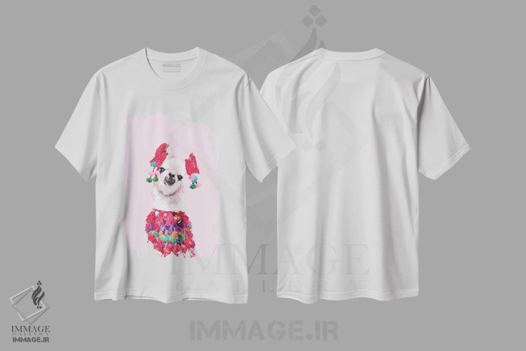 تیشرت سفید طرح دار باحال ترین لاما، تزئینی اثر بگ نوز ورک | فروشگاه ایماژ