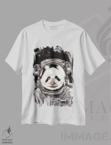 تیشرت سفید طرح دار سلفی پاندا فضانورد، تزئینی اثر بگ نوز ورک | immage.ir