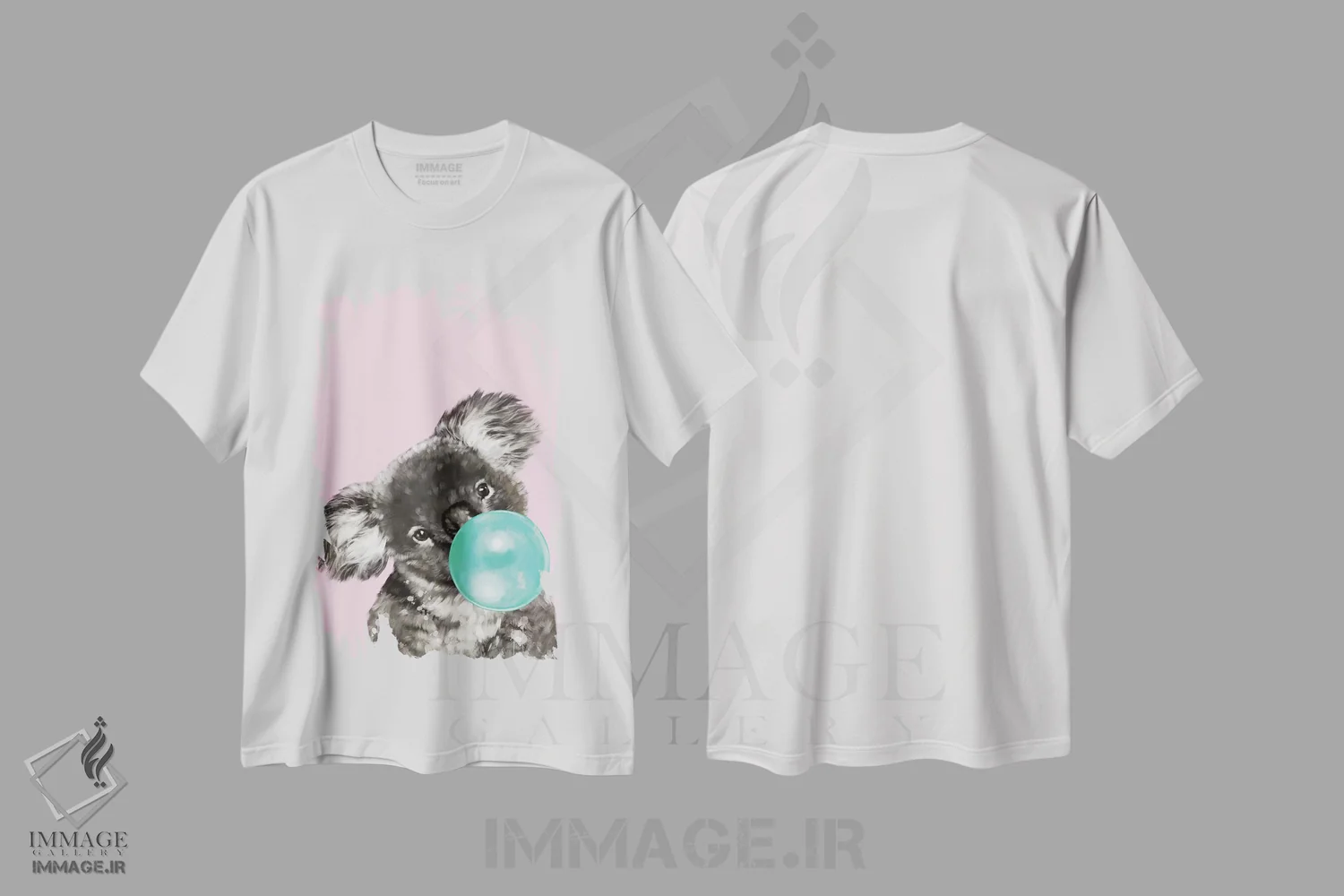 تیشرت سفید طرح دار کوآلای بازیگوش، تزئینی اثر بگ نوز ورک | فروشگاه ایماژ