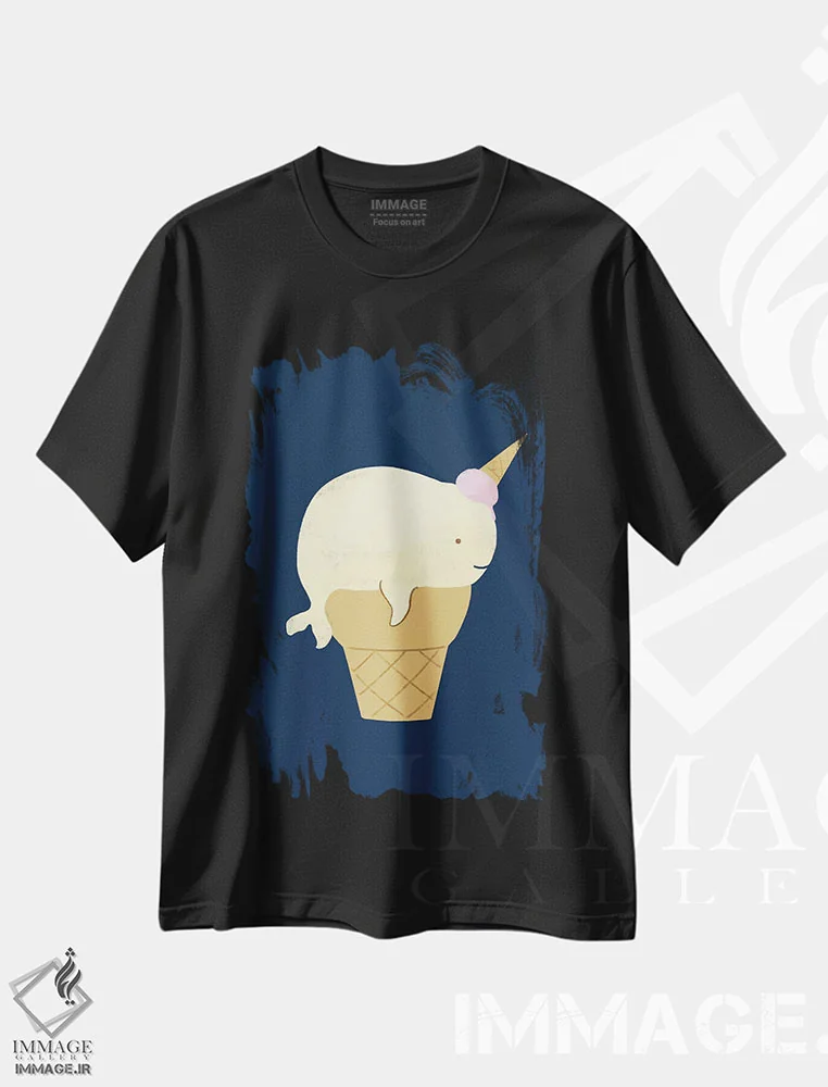 تیشرت مشکی طرح دار تک شاخ، هنر فاخر معاصر اثر بگ نوز ورک | immage.ir