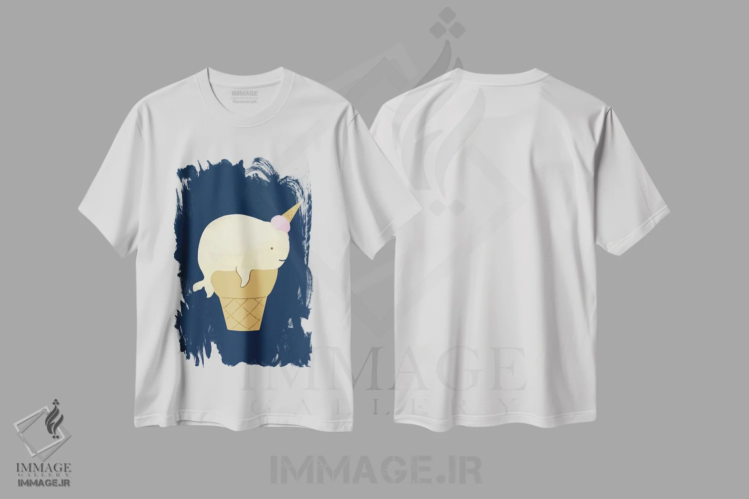 تیشرت سفید طرح دار تک شاخ، هنر فاخر معاصر اثر بگ نوز ورک | فروشگاه ایماژ