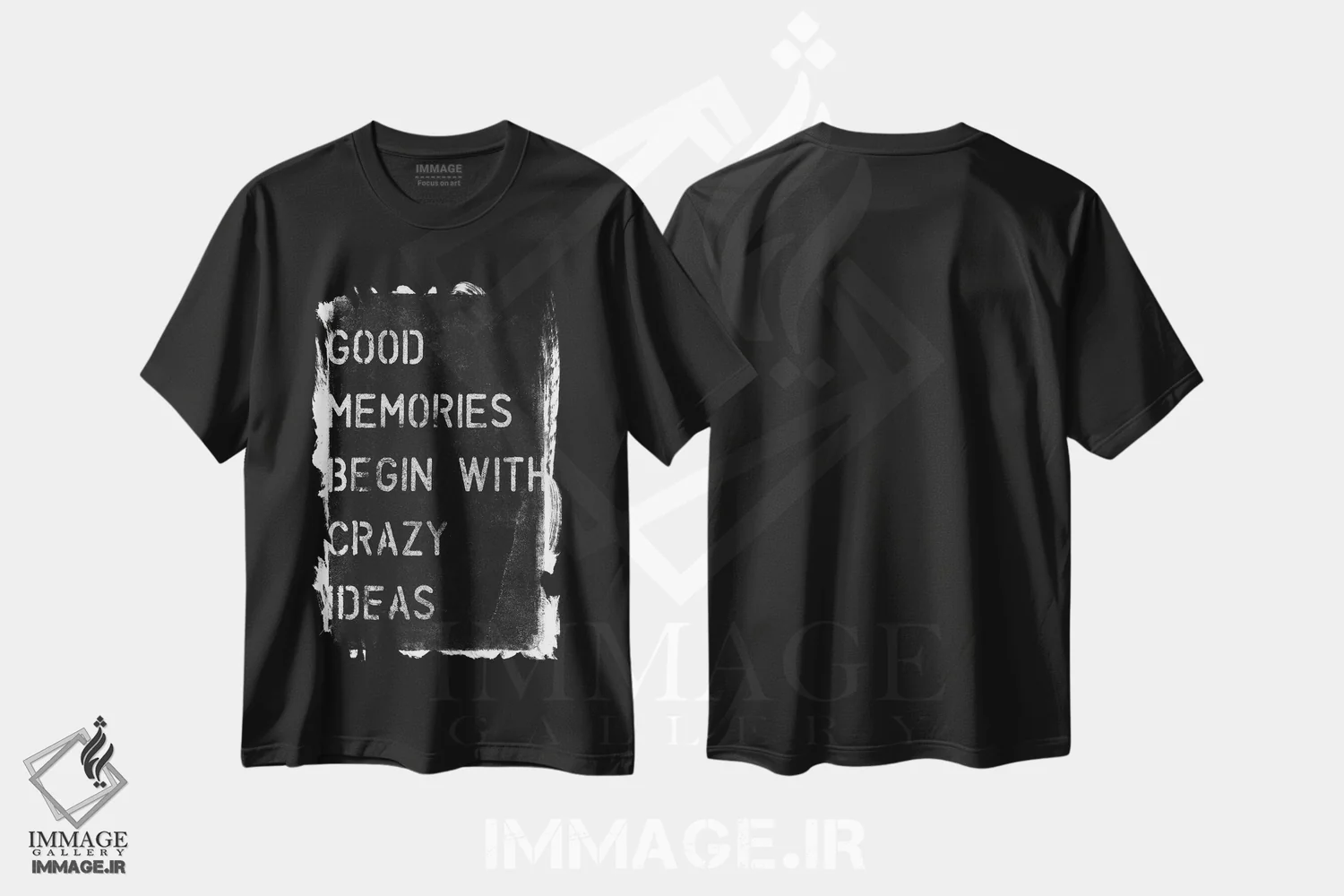 تیشرت مشکی طرح دار ایده های دیوانه وار I، تایپوگرافی اثر ۳۳ استخوان شکسته | فروشگاه ایماژ