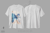 تیشرت سفید طرح دار سه لتی پروانه II، هنر دیجیتال اثر ۳۳ استخوان شکسته | فروشگاه ایماژ