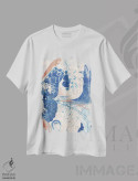 تیشرت سفید طرح دار سه لتی پروانه III، هنر دیجیتال اثر ۳۳ استخوان شکسته | immage.ir