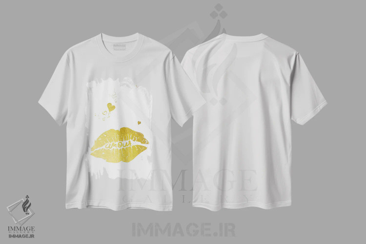 تیشرت سفید طرح دار عشق طلایی II، تایپوگرافی اثر ۳۳ استخوان شکسته | immage.ir