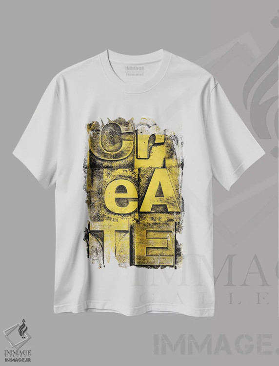 تیشرت سفید طرح دار آفرینش ۰۲، تزئینی اثر ۳۳ استخوان شکسته | immage.ir