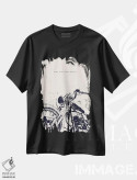 تیشرت مشکی طرح دار سواری، خوردن، مبارزه، تکرار، تزئینی اثر ۳۳ استخوان شکسته | فروشگاه ایماژ