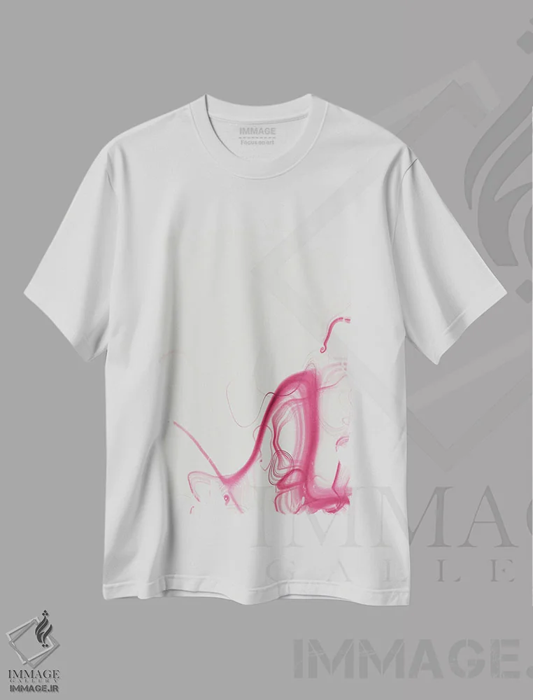 تیشرت سفید طرح دار پیچش I اثر ۳۳ استخوان شکسته | immage.ir