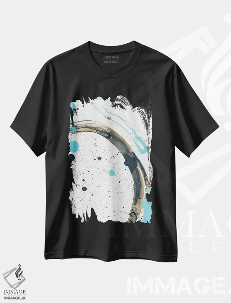تیشرت مشکی طرح دار جوهر دوران قرنطینه I اثر ۳۳ استخوان شکسته | فروشگاه ایماژ