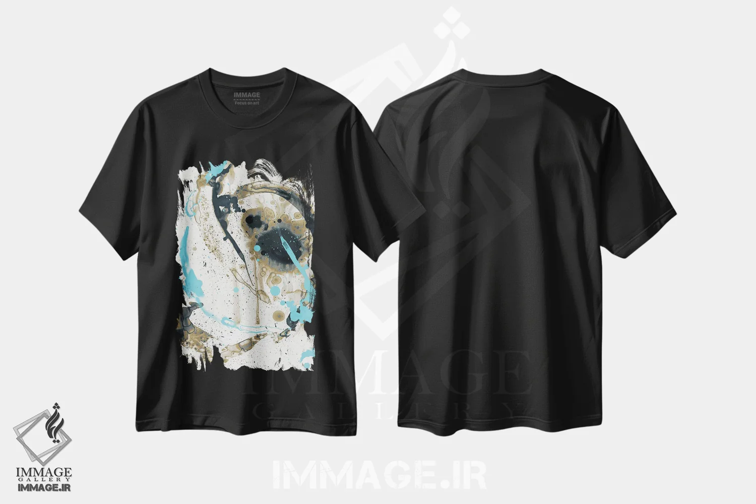تیشرت مشکی طرح دار جوهر دوران قرنطینه III اثر ۳۳ استخوان شکسته | فروشگاه ایماژ