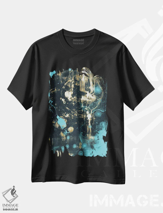 تیشرت مشکی طرح دار جوهر دوران قرنطینه VI اثر ۳۳ استخوان شکسته | immage.ir