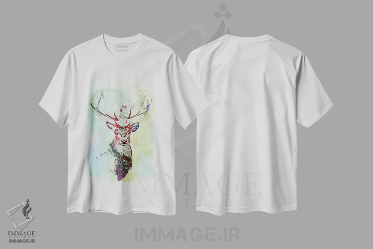 تیشرت سفید طرح دار حیات وحش آبرنگی I، تزئینی اثر ۳۳ استخوان شکسته | فروشگاه ایماژ