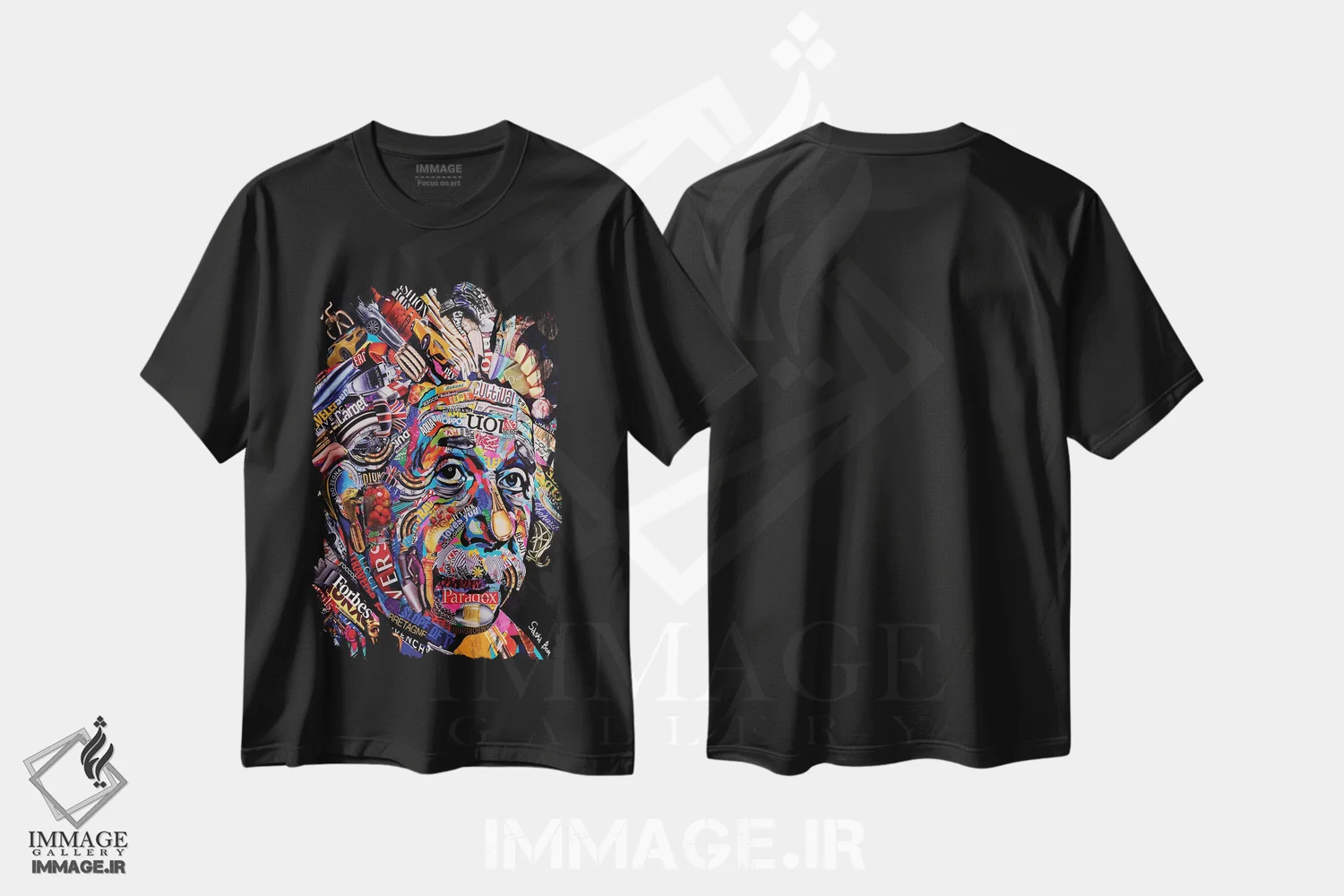 تیشرت مشکی طرح دار پارادوکس خویشاوند، دکور معاصر اثر ساشا بوم | فروشگاه ایماژ