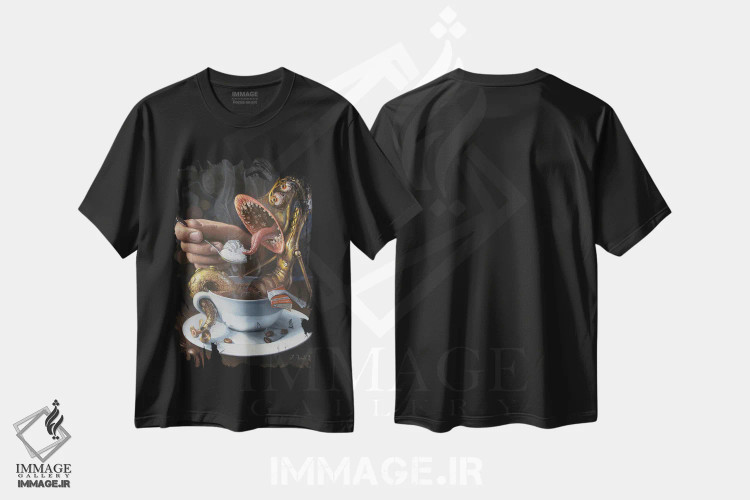 تیشرت مشکی طرح دار برهم زدن حال درونی ام، هنر فاخر معاصر اثر آدریان بوردَا | immage.ir