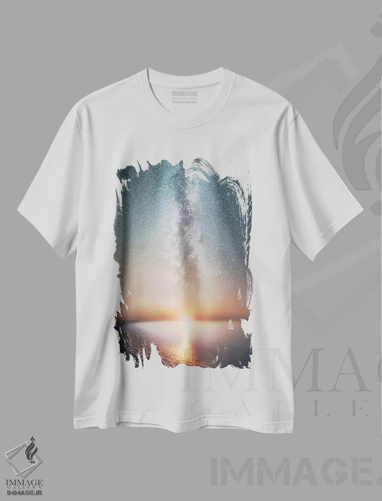 تیشرت سفید طرح دار بازتاب بی نهایت، مدیوم اثر آدریان بوردَا | immage.ir