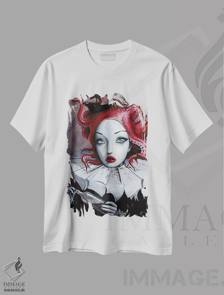 تیشرت سفید طرح دار داستان امیدهایم، هنر فاخر معاصر اثر آدریان بوردَا | فروشگاه ایماژ