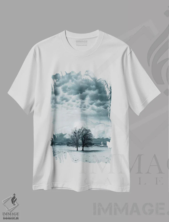 تیشرت سفید طرح دار من و تو، عکاسی هنری فاخر اثر آدریان بوردَا | immage.ir