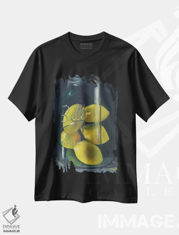 تیشرت مشکی طرح دار لیموترش ها، دکور روستایی اثر مارنی بورک | فروشگاه ایماژ