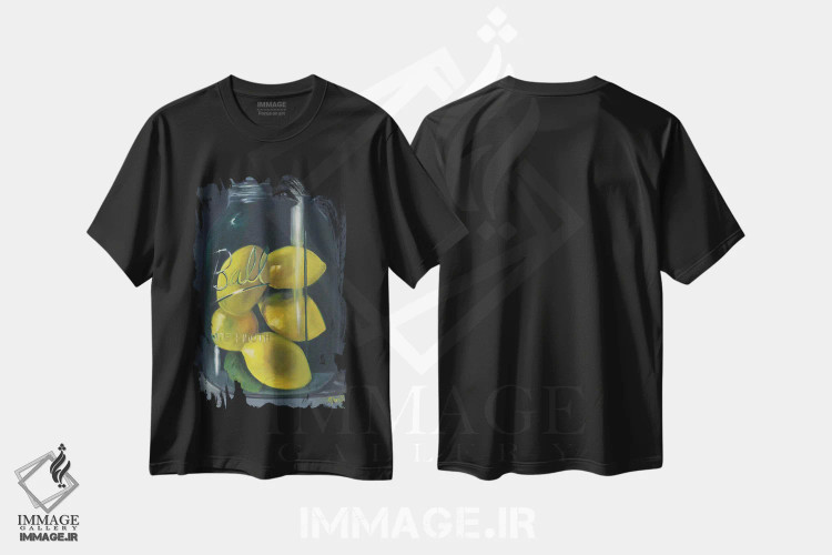 تیشرت مشکی طرح دار لیموترش ها، دکور روستایی اثر مارنی بورک | فروشگاه ایماژ