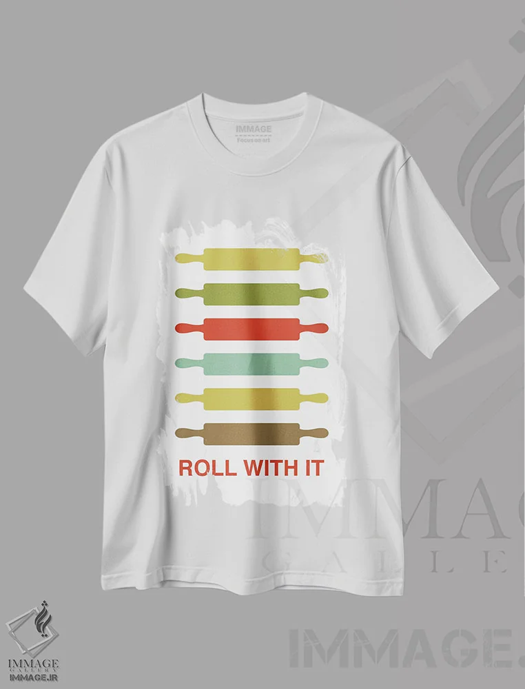تیشرت سفید طرح دار پیش برو، هنر دیجیتال اثر پرینت های بنتون پارک | immage.ir