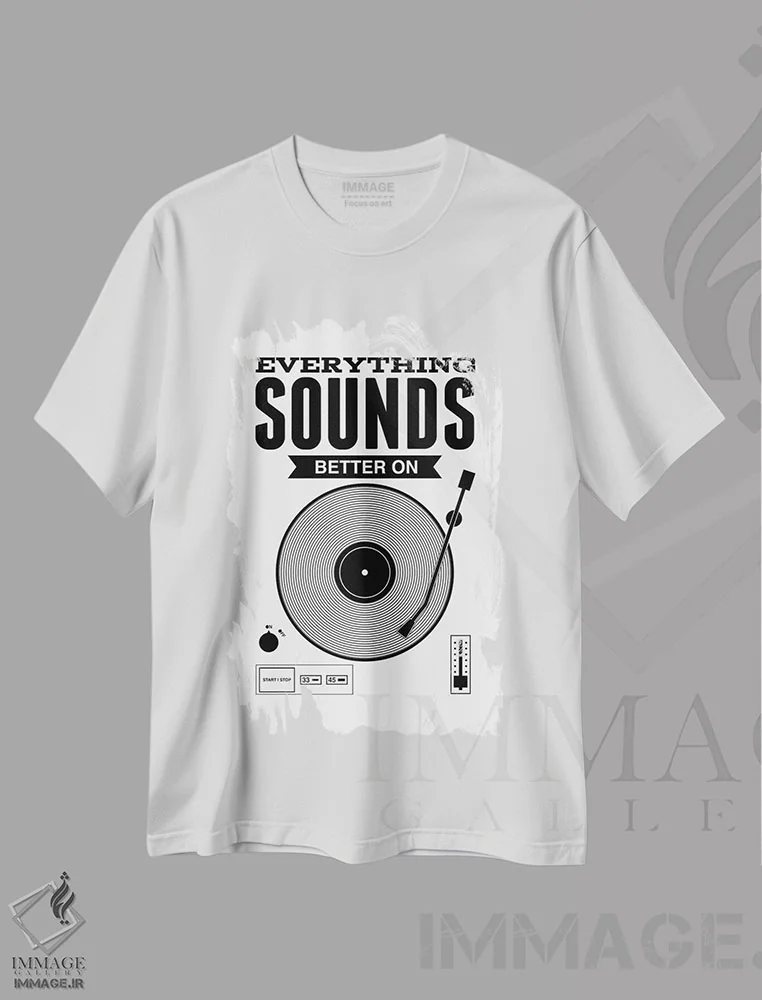 تیشرت سفید طرح دار آثار پرینت های بنتون پارک - فروشگاه ایماژ
