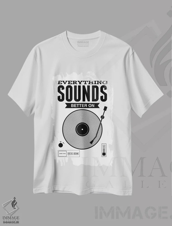 تیشرت سفید طرح دار آثار پرینت های بنتون پارک - فروشگاه ایماژ