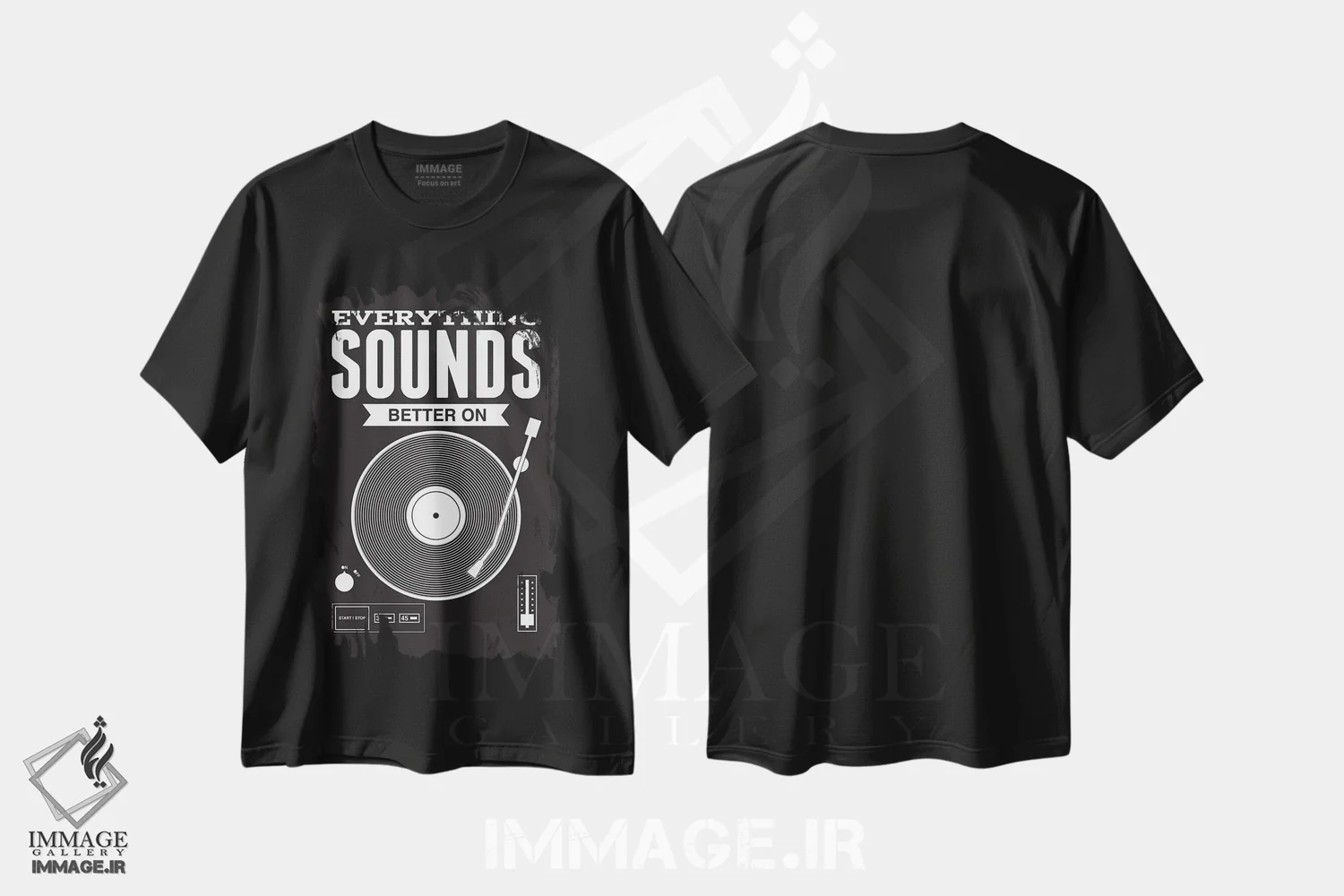 تیشرت مشکی طرح دار آثار پرینت های بنتون پارک - فروشگاه ایماژ