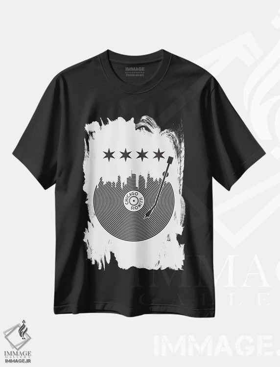 تیشرت مشکی طرح دار آثار پرینت های بنتون پارک - immage.ir