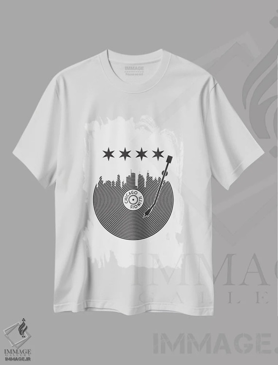 تیشرت سفید طرح دار آثار پرینت های بنتون پارک - فروشگاه ایماژ