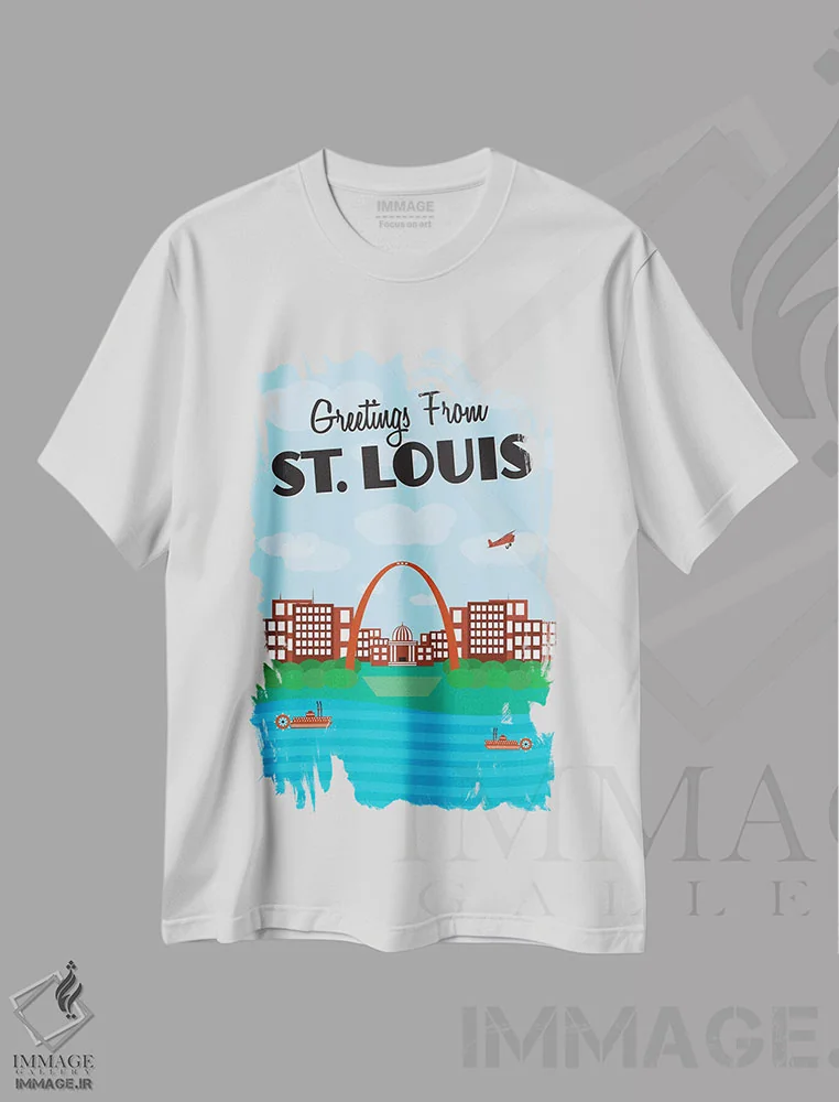 تیشرت سفید طرح دار درود از سنت لوئیس، هنر دیجیتال اثر پرینت های بنتون پارک | immage.ir