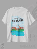 تیشرت سفید طرح دار درود از سنت لوئیس، هنر دیجیتال اثر پرینت های بنتون پارک | immage.ir