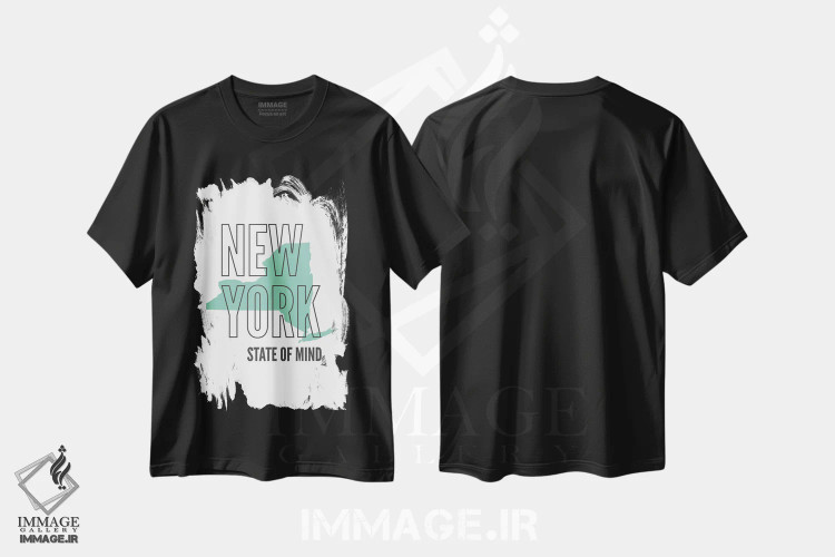 تیشرت مشکی طرح دار حال و هوای نیویورک، تزئینی اثر پرینت های بنتون پارک | immage.ir