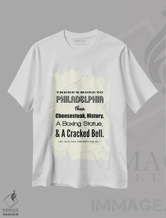 تیشرت سفید طرح دار فیلادلفیا فراتر از این هاست، هنر دیجیتال اثر پرینت های بنتون پارک | immage.ir