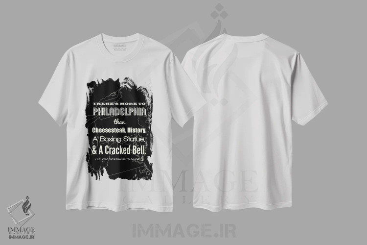 تیشرت سفید طرح دار فیلادلفیا فراتر از این هاست، هنر دیجیتال اثر پرینت های بنتون پارک | فروشگاه ایماژ