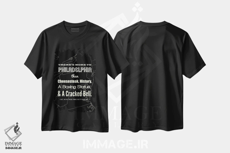 تیشرت مشکی طرح دار فیلادلفیا فراتر از این هاست، هنر دیجیتال اثر پرینت های بنتون پارک | immage.ir