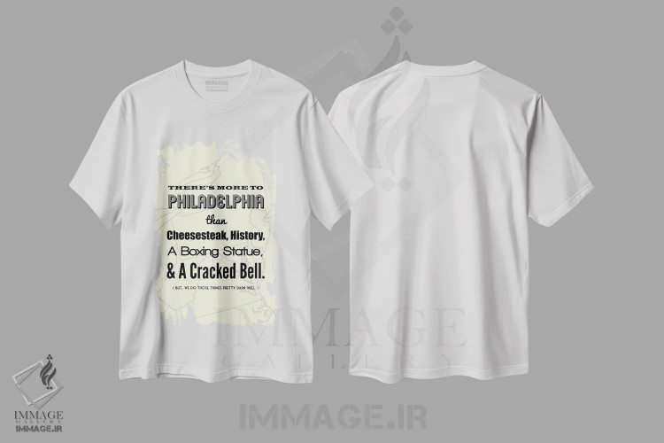 تیشرت سفید طرح دار فیلادلفیا فراتر از این هاست، هنر دیجیتال اثر پرینت های بنتون پارک | immage.ir
