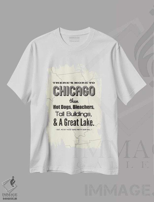 تیشرت سفید طرح دار شیکاگو فراتر از این هاست، هنر دیجیتال اثر پرینت های بنتون پارک | فروشگاه ایماژ