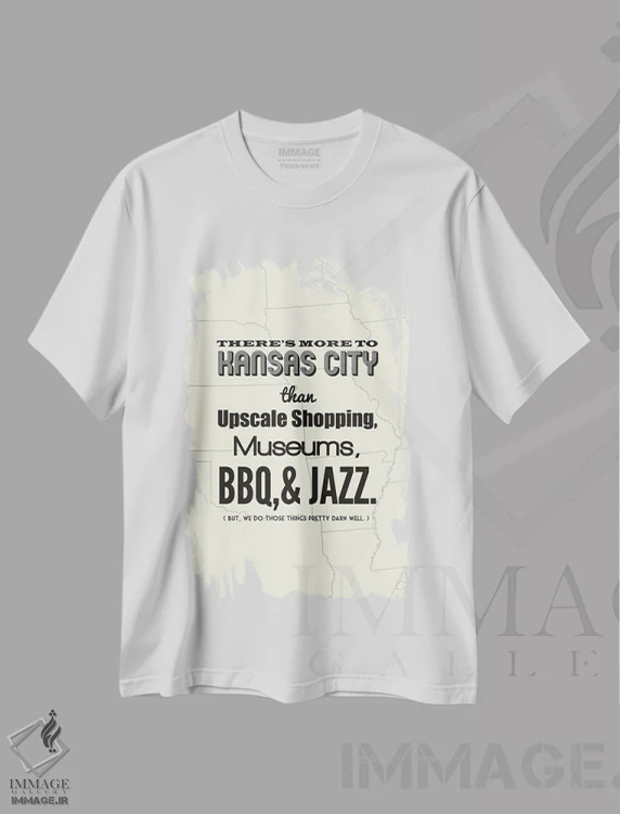 تیشرت سفید طرح دار کانزاس سیتی فراتر از این هاست، هنر دیجیتال اثر پرینت های بنتون پارک | فروشگاه ایماژ