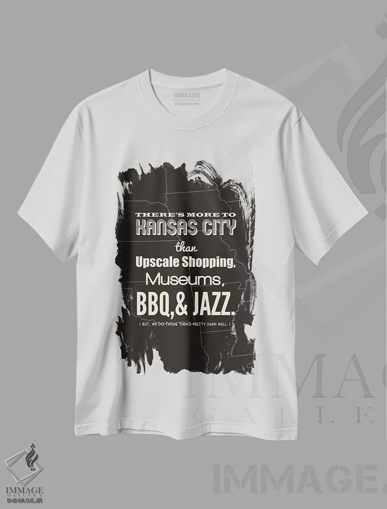 تیشرت سفید طرح دار کانزاس سیتی فراتر از این هاست، هنر دیجیتال اثر پرینت های بنتون پارک | immage.ir