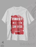 تیشرت سفید طرح دار تایپوگرافی سن دیگو، هنر دیجیتال اثر پرینت های بنتون پارک | فروشگاه ایماژ
