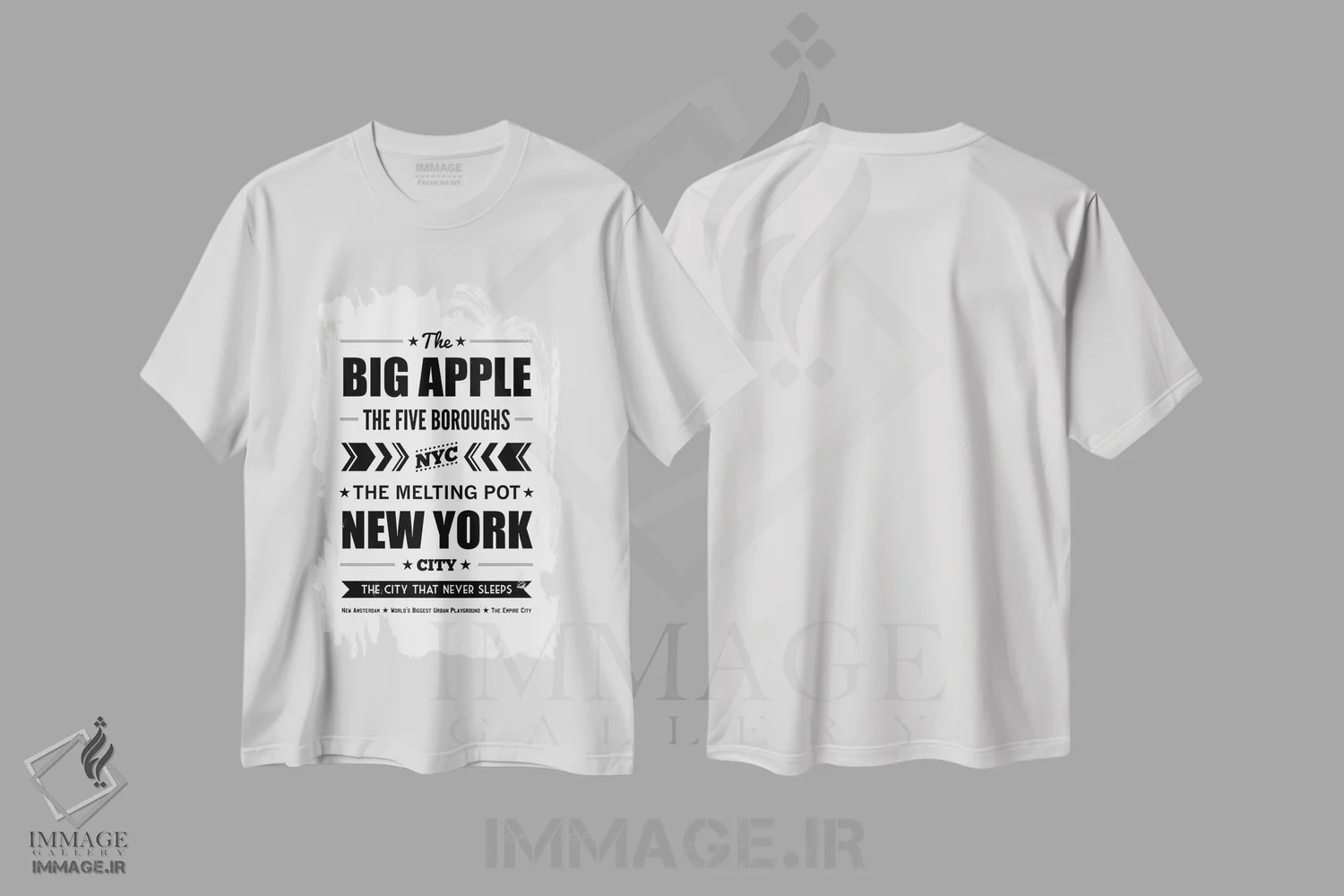 تیشرت سفید طرح دار سیب بزرگ، هنر دیجیتال سیاه و سفید اثر پرینت های بنتون پارک | immage.ir