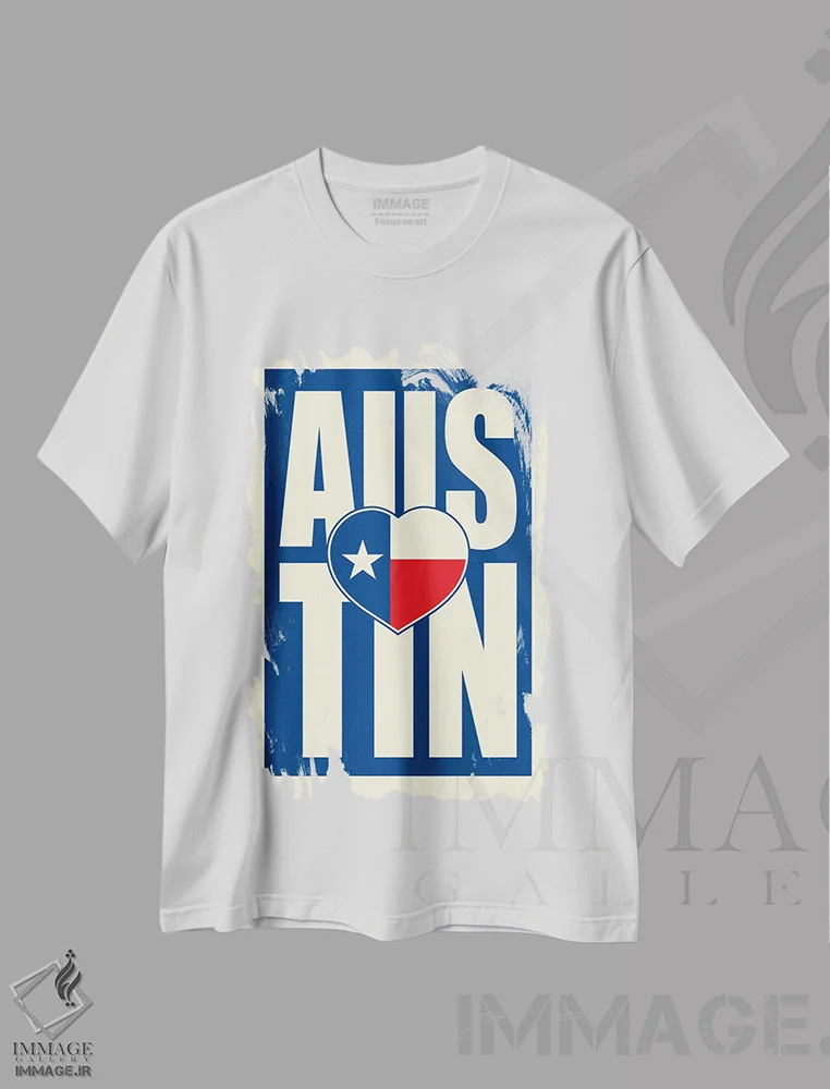 تیشرت سفید طرح دار قلب تایپوگرافی آستین، هنر دیجیتال اثر پرینت های بنتون پارک | فروشگاه ایماژ