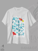 تیشرت سفید طرح دار موشک الفبا، هنر دیجیتال اثر پرینت های بنتون پارک | immage.ir