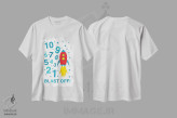 تیشرت سفید طرح دار شمارش معکوس پرتاب، هنر دیجیتال اثر پرینت های بنتون پارک | فروشگاه ایماژ