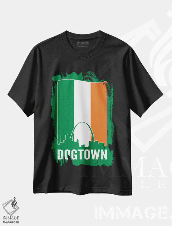 تیشرت مشکی طرح دار داگ تاون سنت لوئیس، هنر دیجیتال اثر پرینت های بنتون پارک | immage.ir